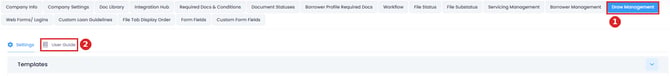 Draw Management settings tab with the User Guide link next to Settings