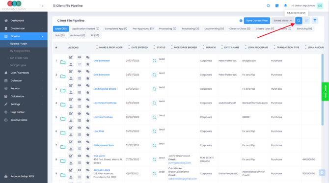 Advanced Search Button