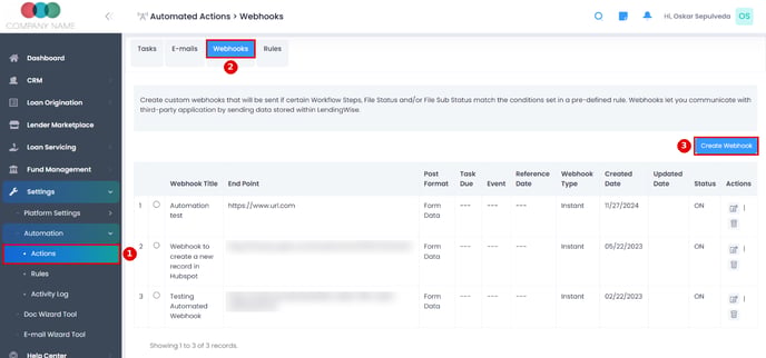 Create Webhook