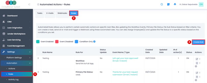 Create Rule